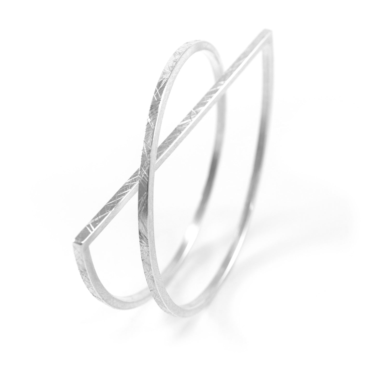 Rockabye Architectural Brutalist Bangle |  silver or gold