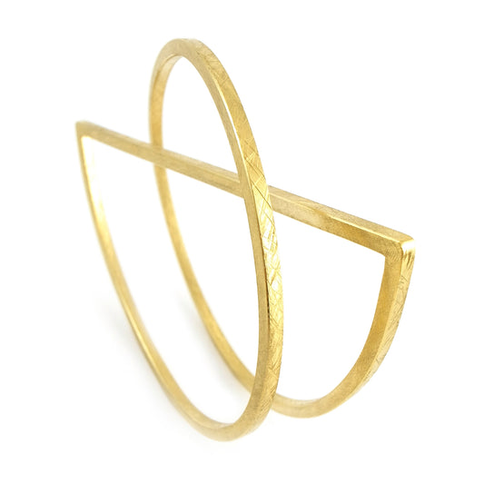 Rockabye Architectural Brutalist Bangle |  silver or gold