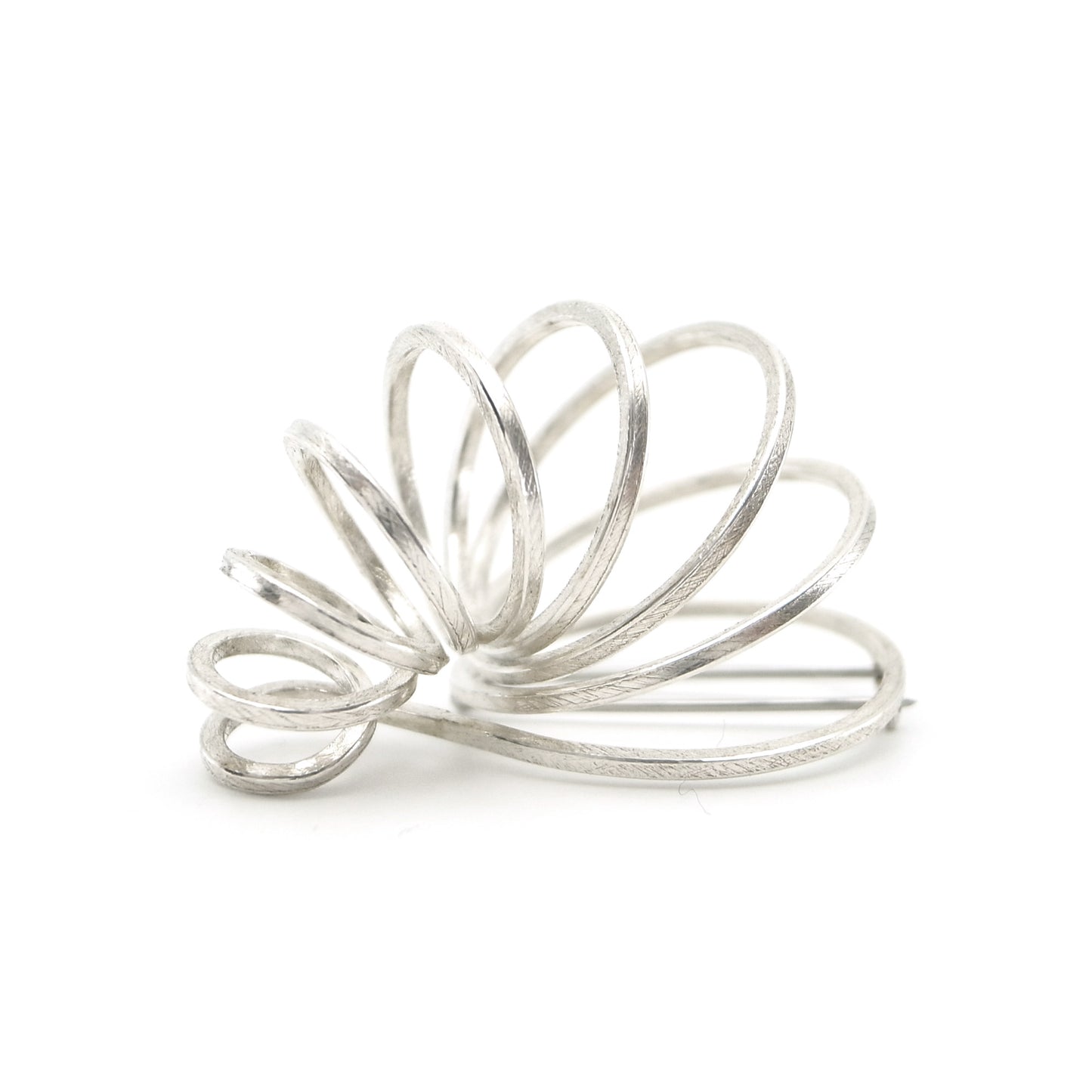 Twister Architectural Spiral Brooch | Silver