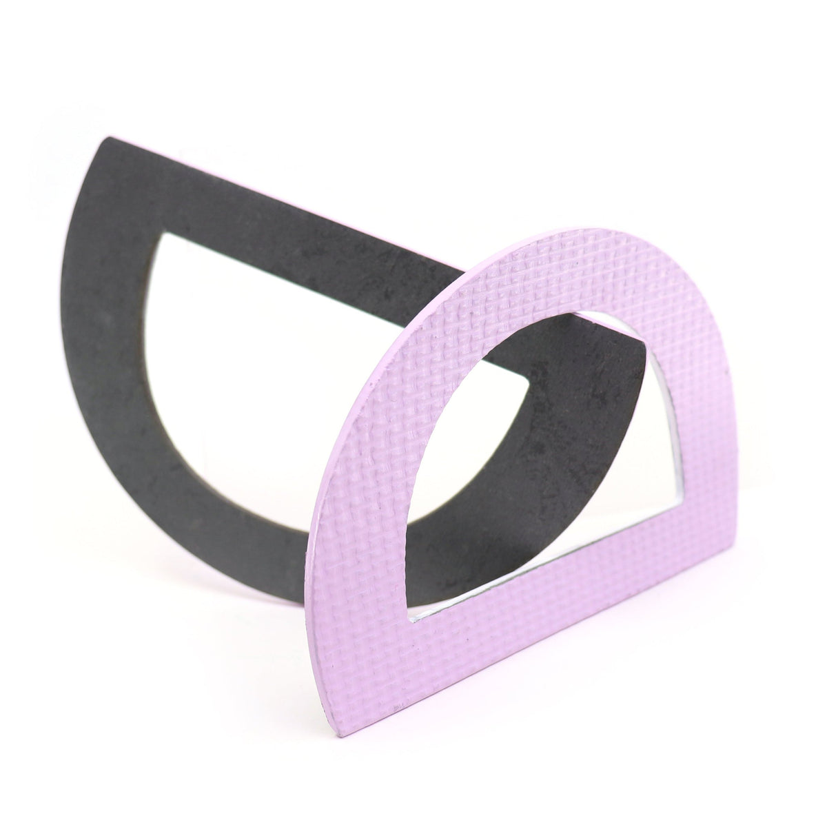 D shaped linoleum bangle in lilac and mid grey