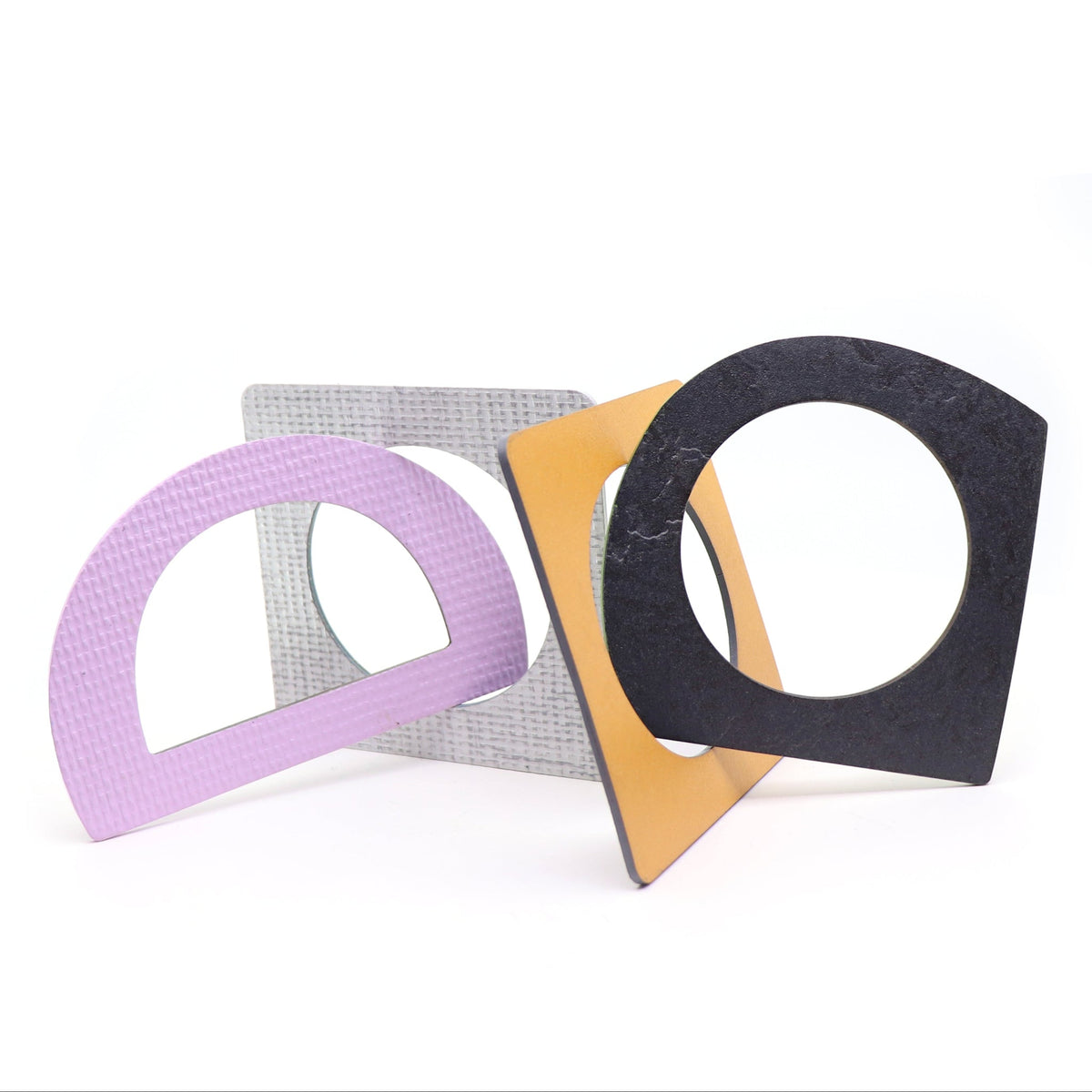 modernist bangles in bold blocky shapes
