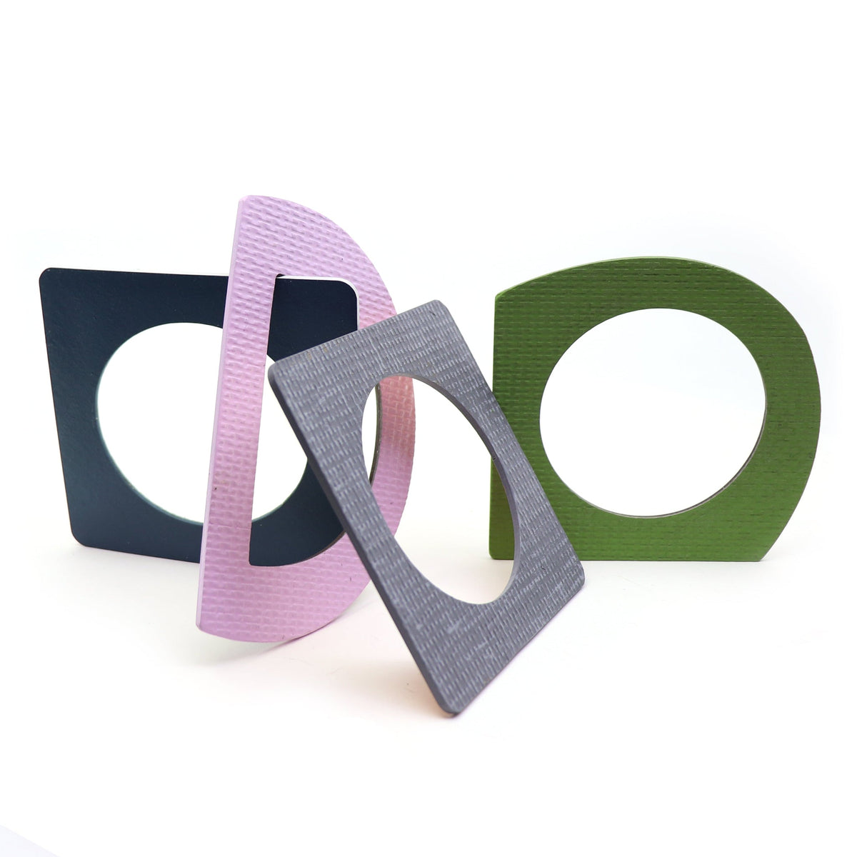 set of 4 bauhaus linoleum bangles