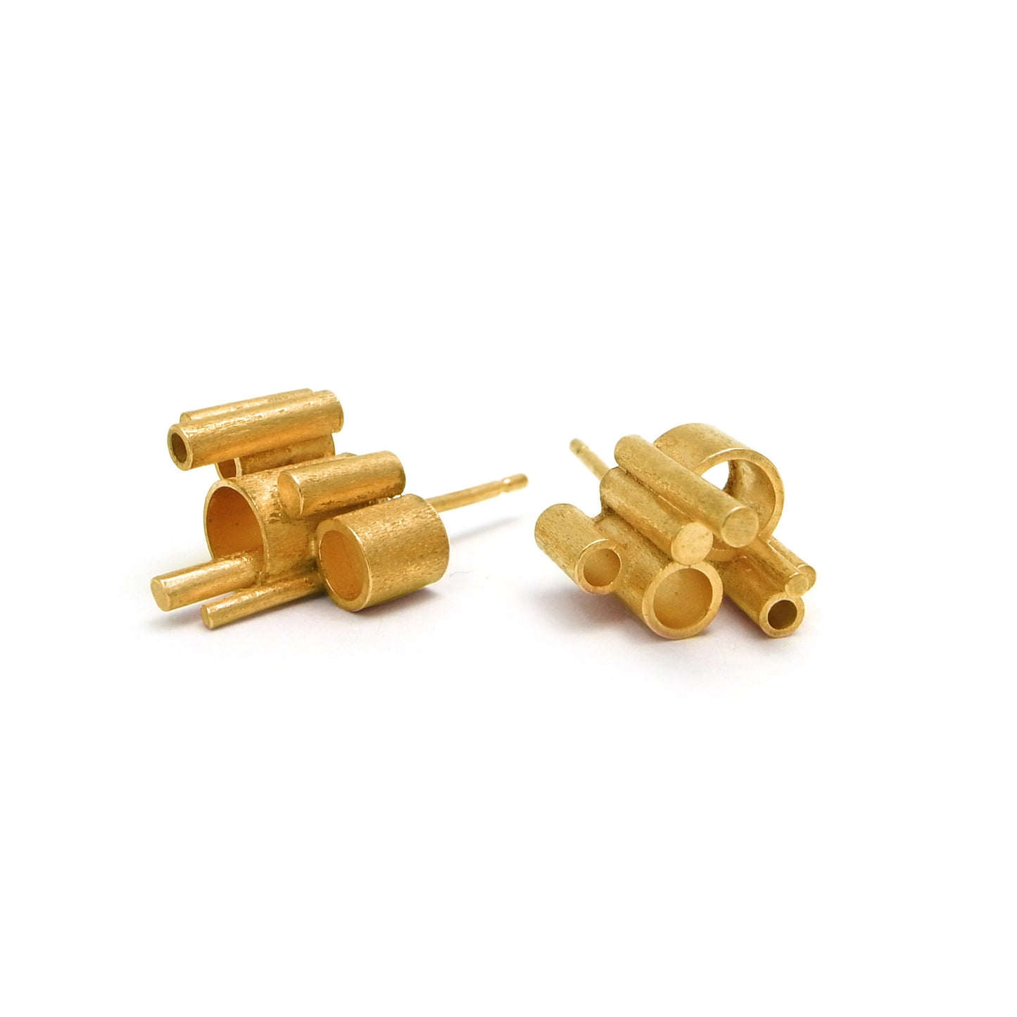 Metropolis Architectural Stud Earrings | silver or gold