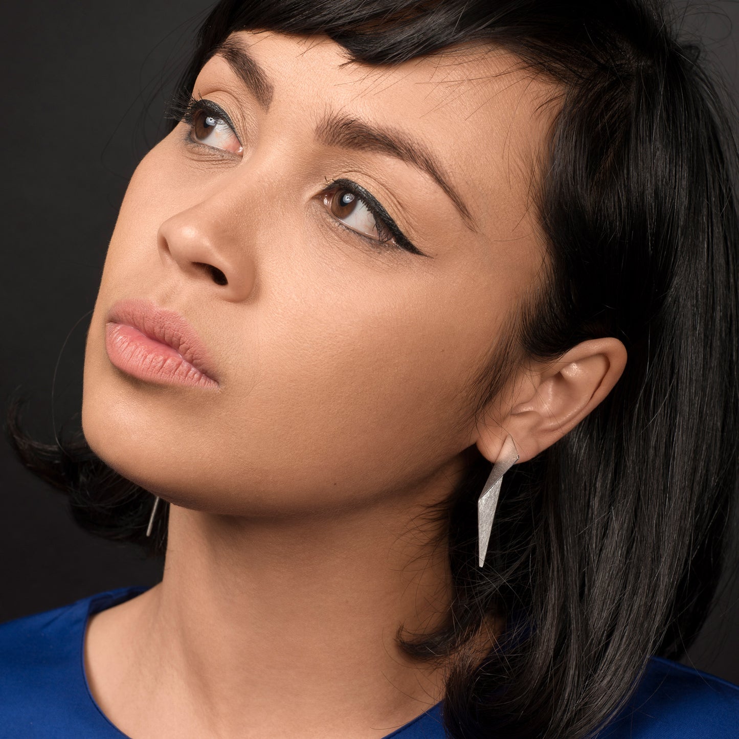 Statement XL Folded Triangle Mismatched Earrings | silver or gold