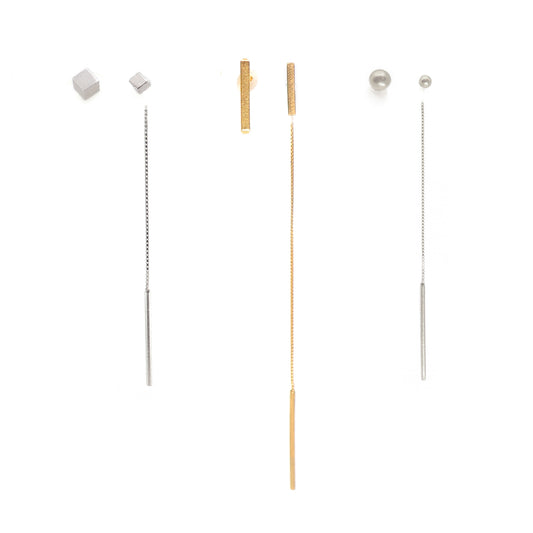 Set of earrings on a white background
