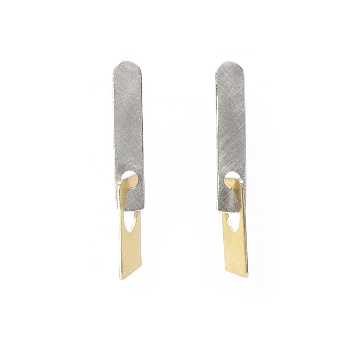 re:Create Rectangle Drop Earrings | silver & gold
