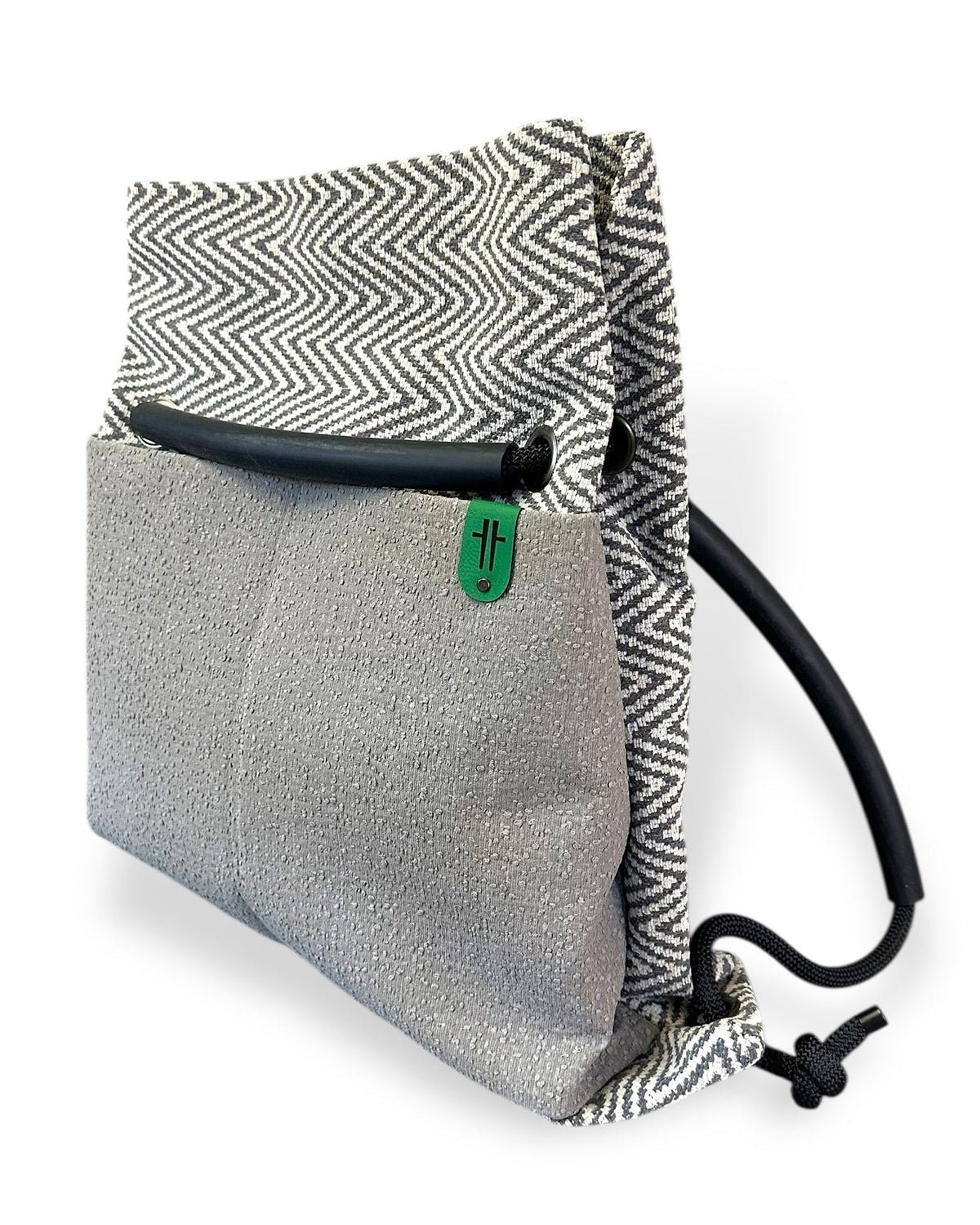 zigzag textured convertible backpack - sustainable commuter bag