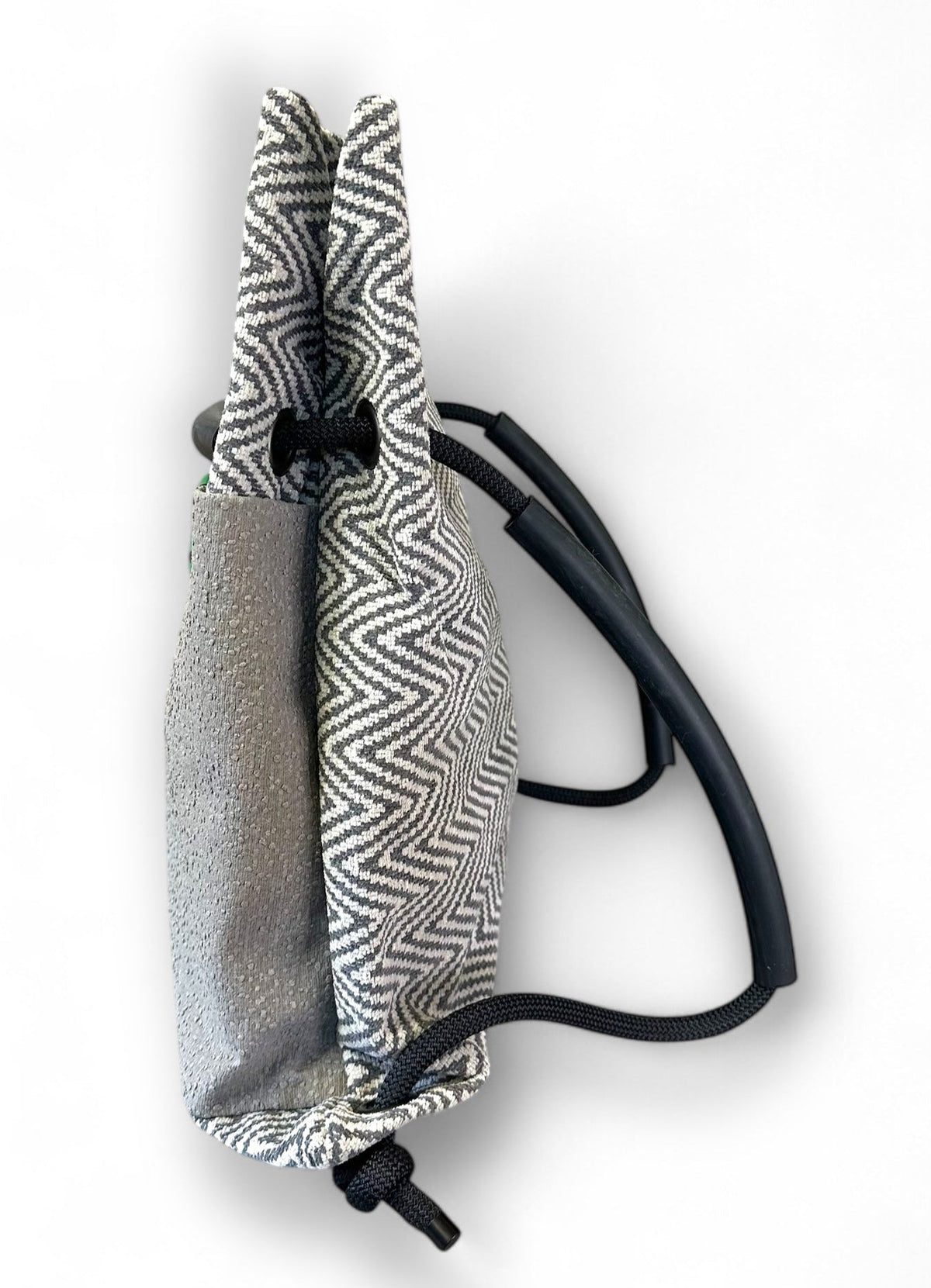 zigzag grey textured sustainable bag - reclaimed limited edition