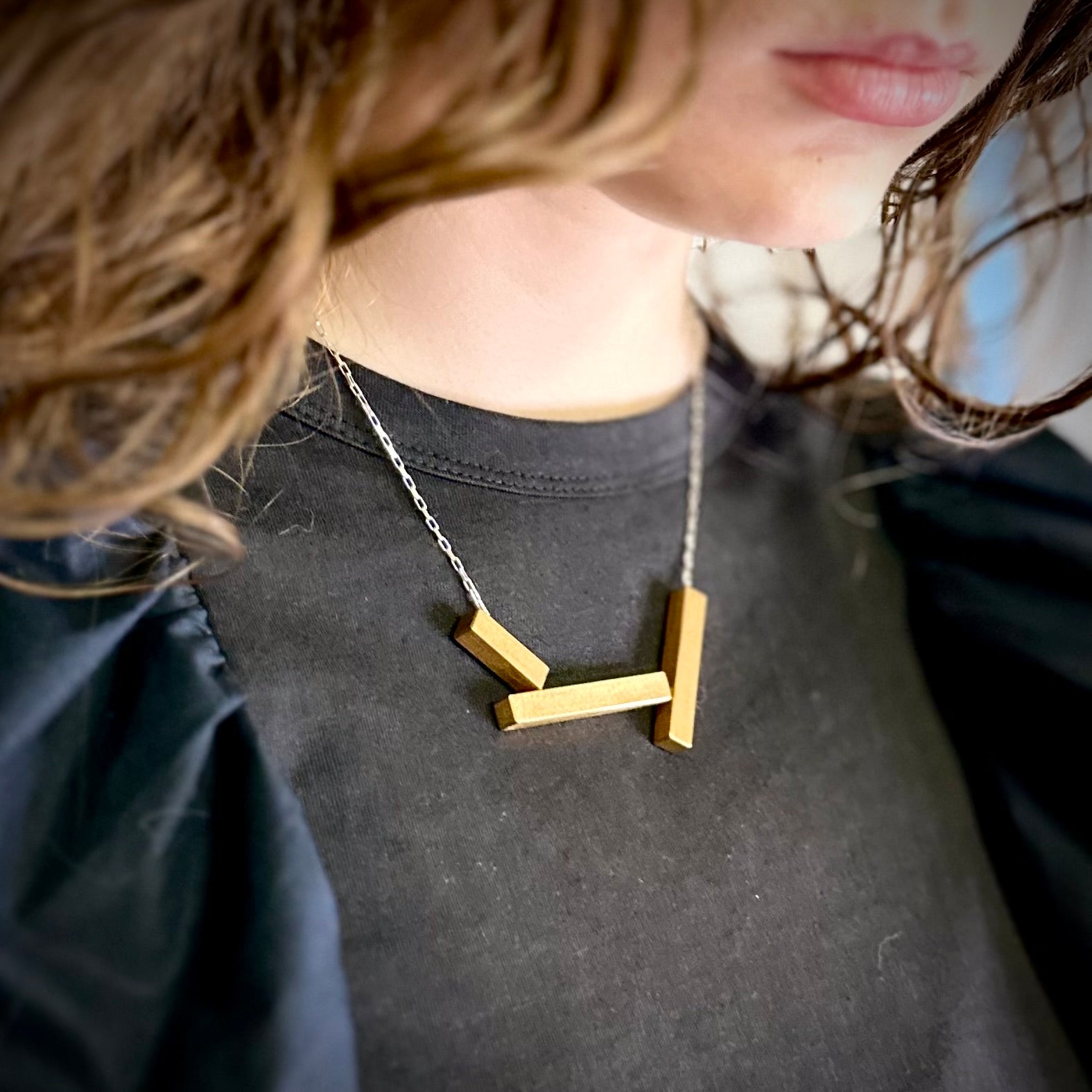 Landslide small short statement necklace. 