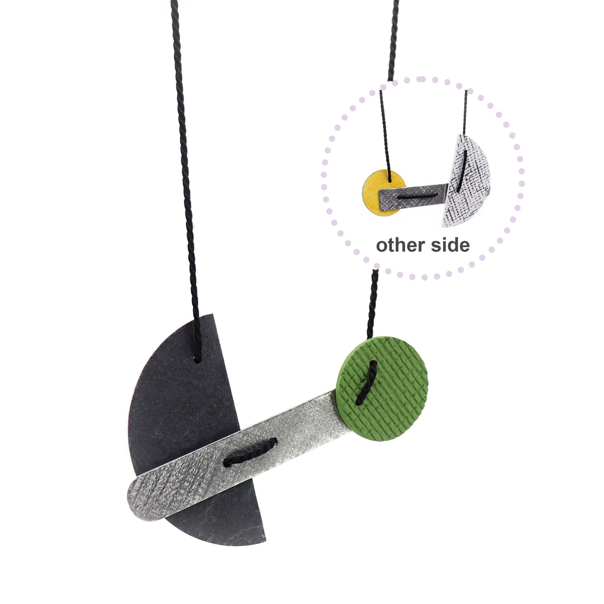 bauhaus necklace on twisted string