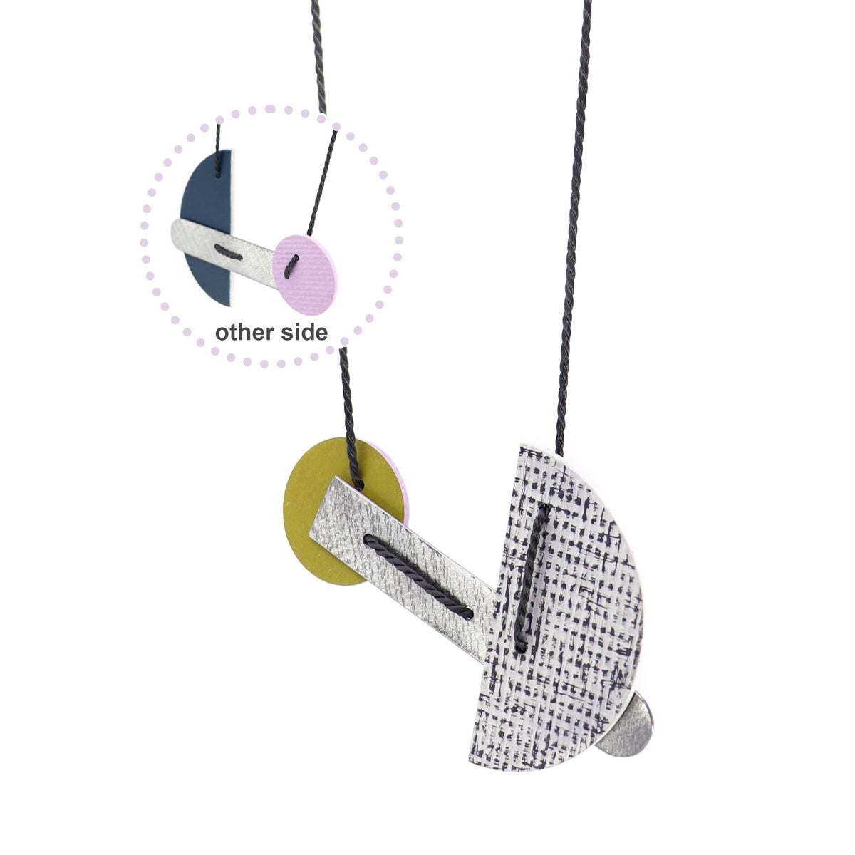 reversible modernist necklace showing 2 sides