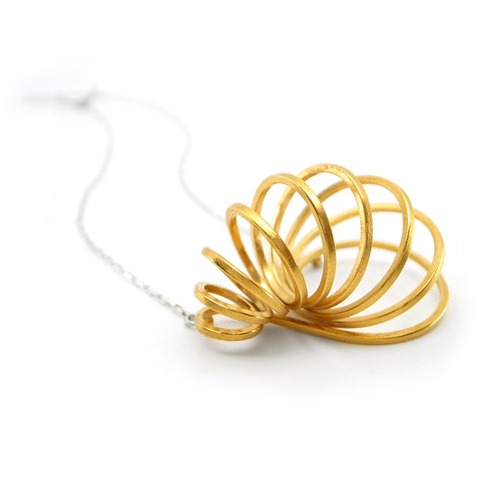 Twister Statement Pendant Necklace | Gold + Silver Chain