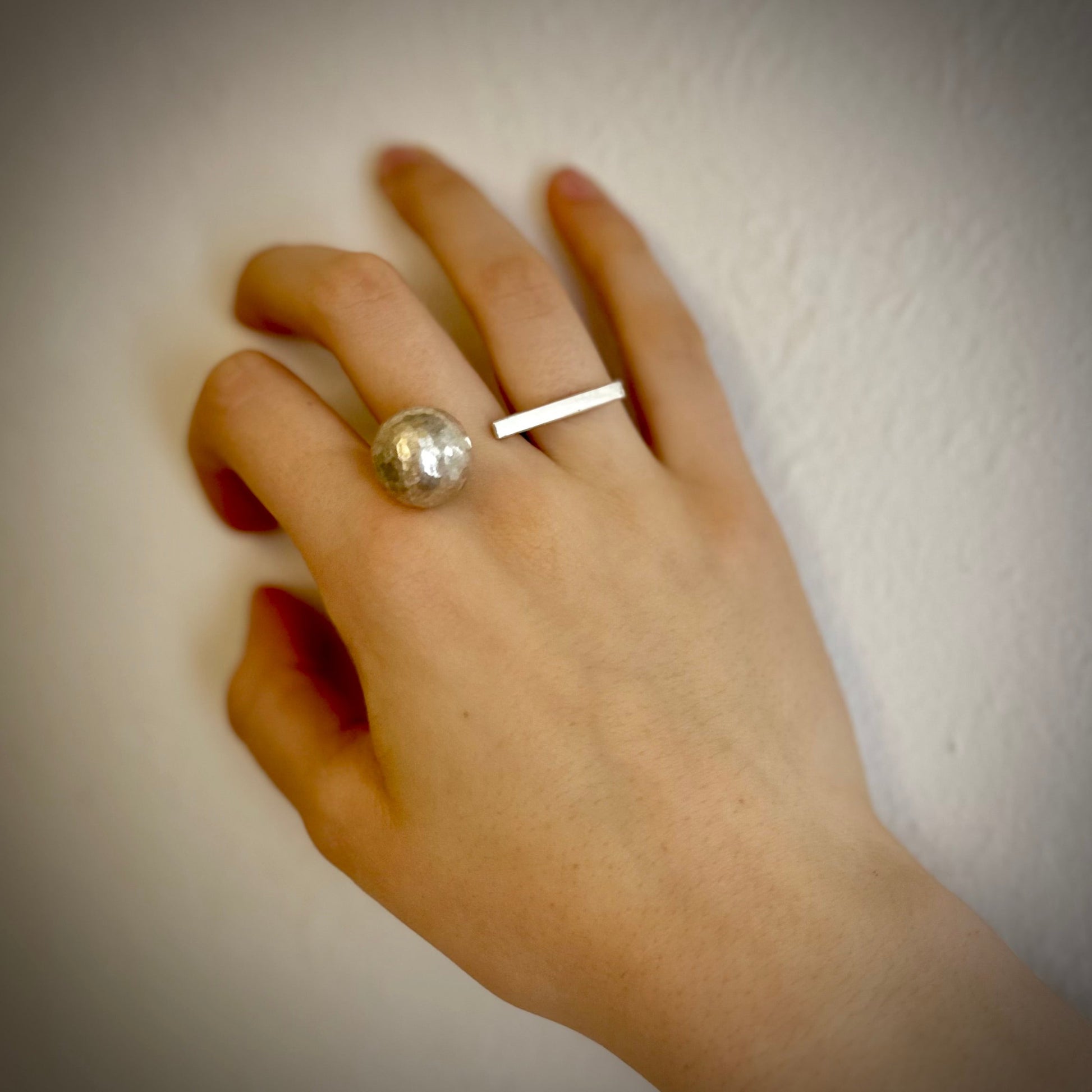 Boulder-dash silver statement ring 