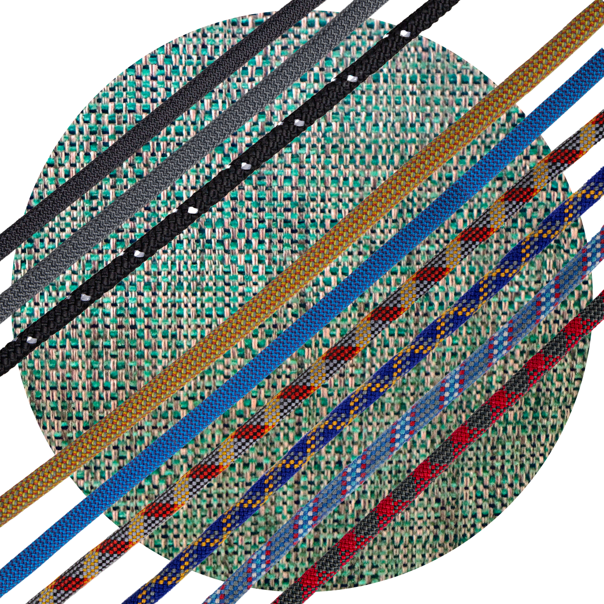 Turquoise fabric rope swatch