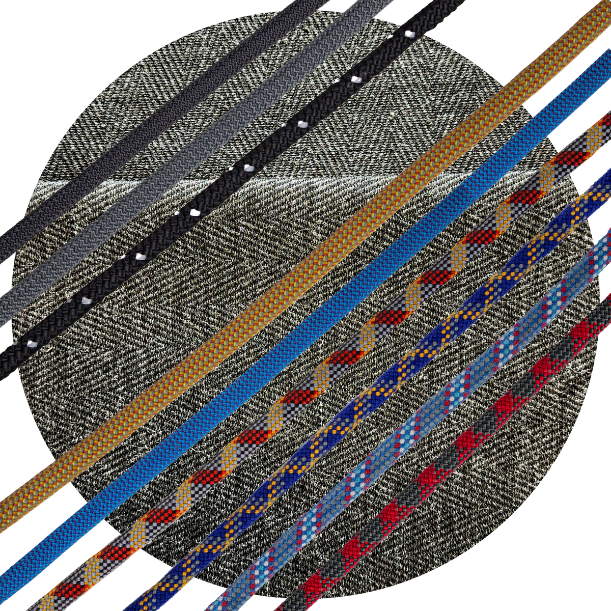 black chevron fabric rope swatch