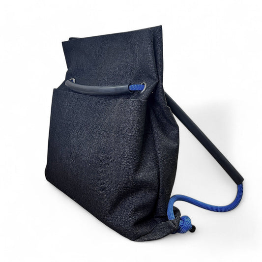 ditto handmade convertible backpack in black tweed