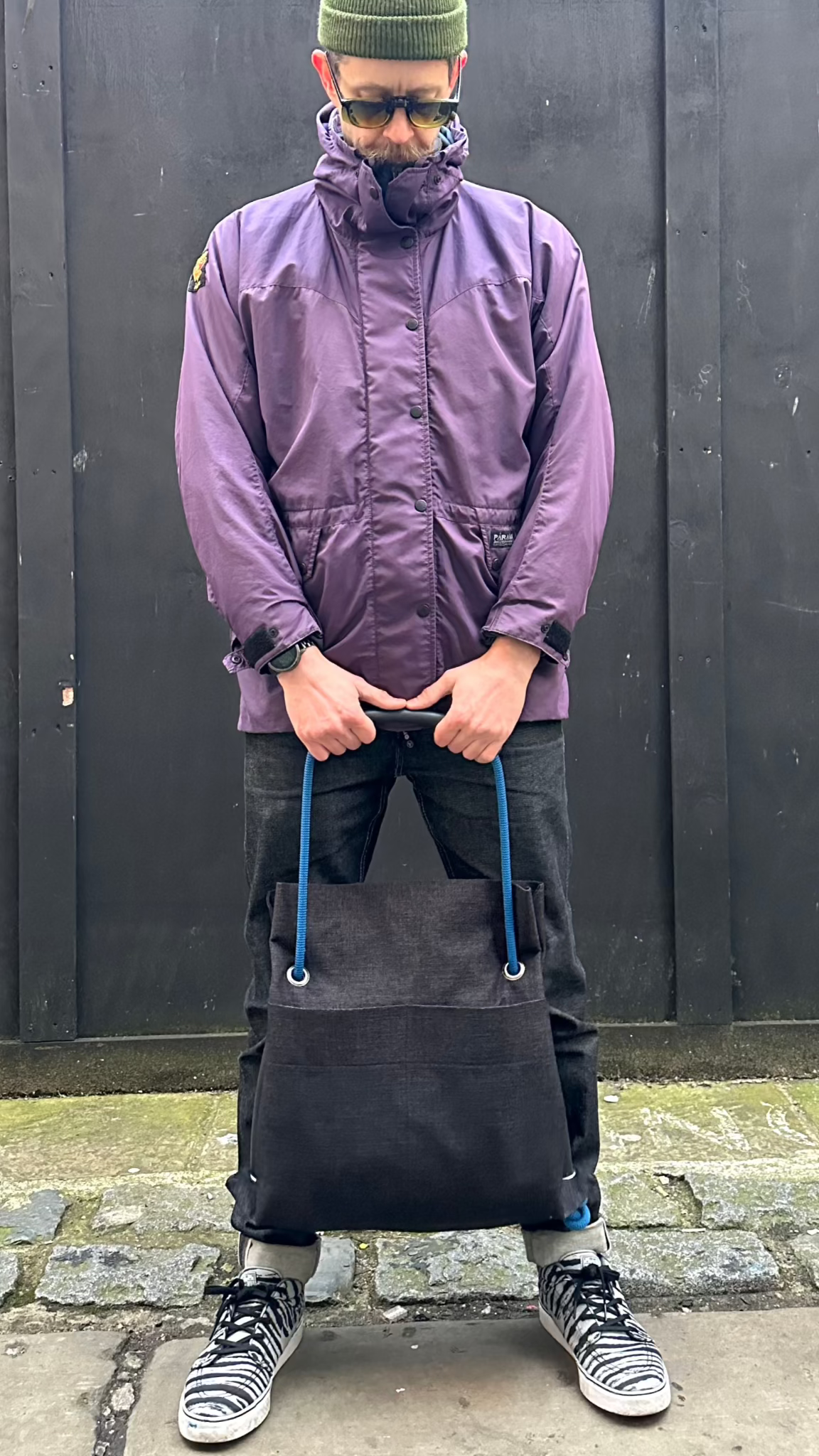 black twill unisex convertible bag