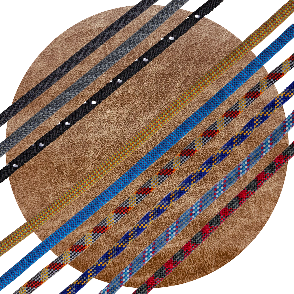 brown weathered fabric rope swatch