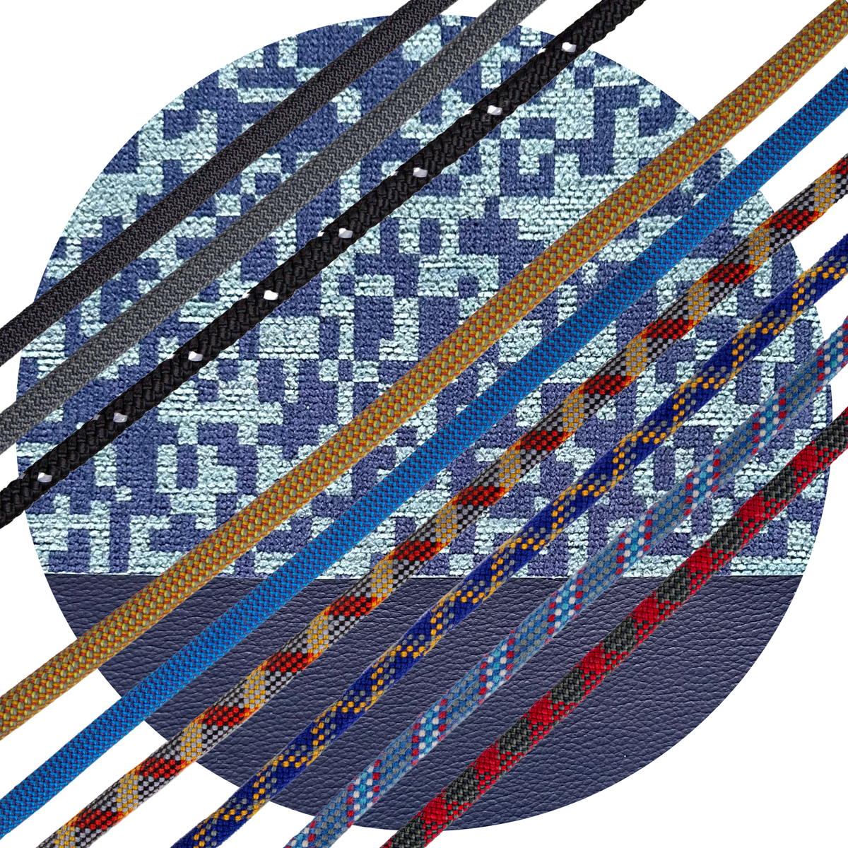 geo blue fabric rope swatch