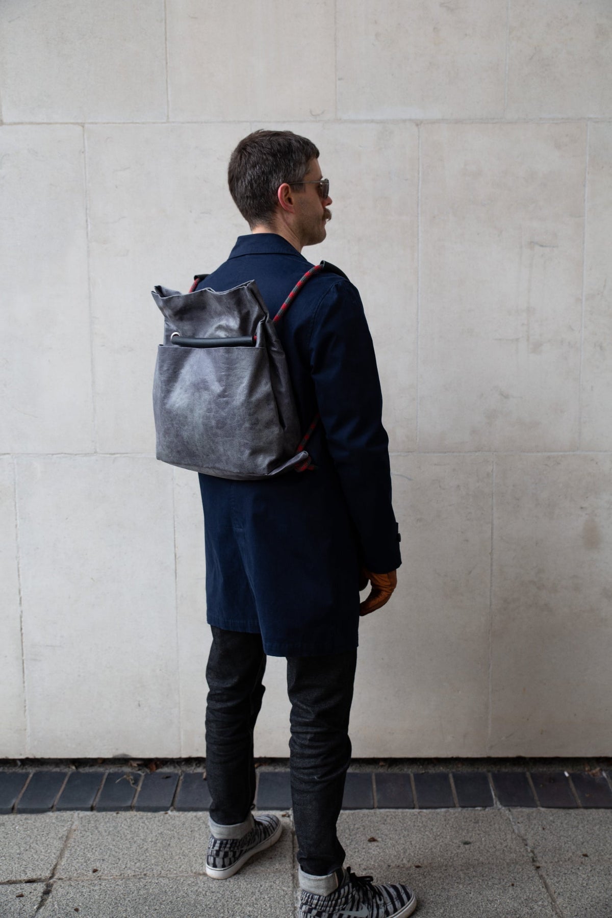 convertible back pack in vegan leather