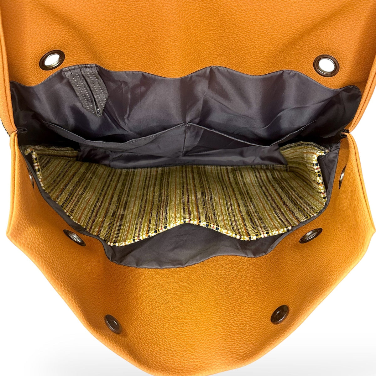 multiple storage pockets in sustainable bag