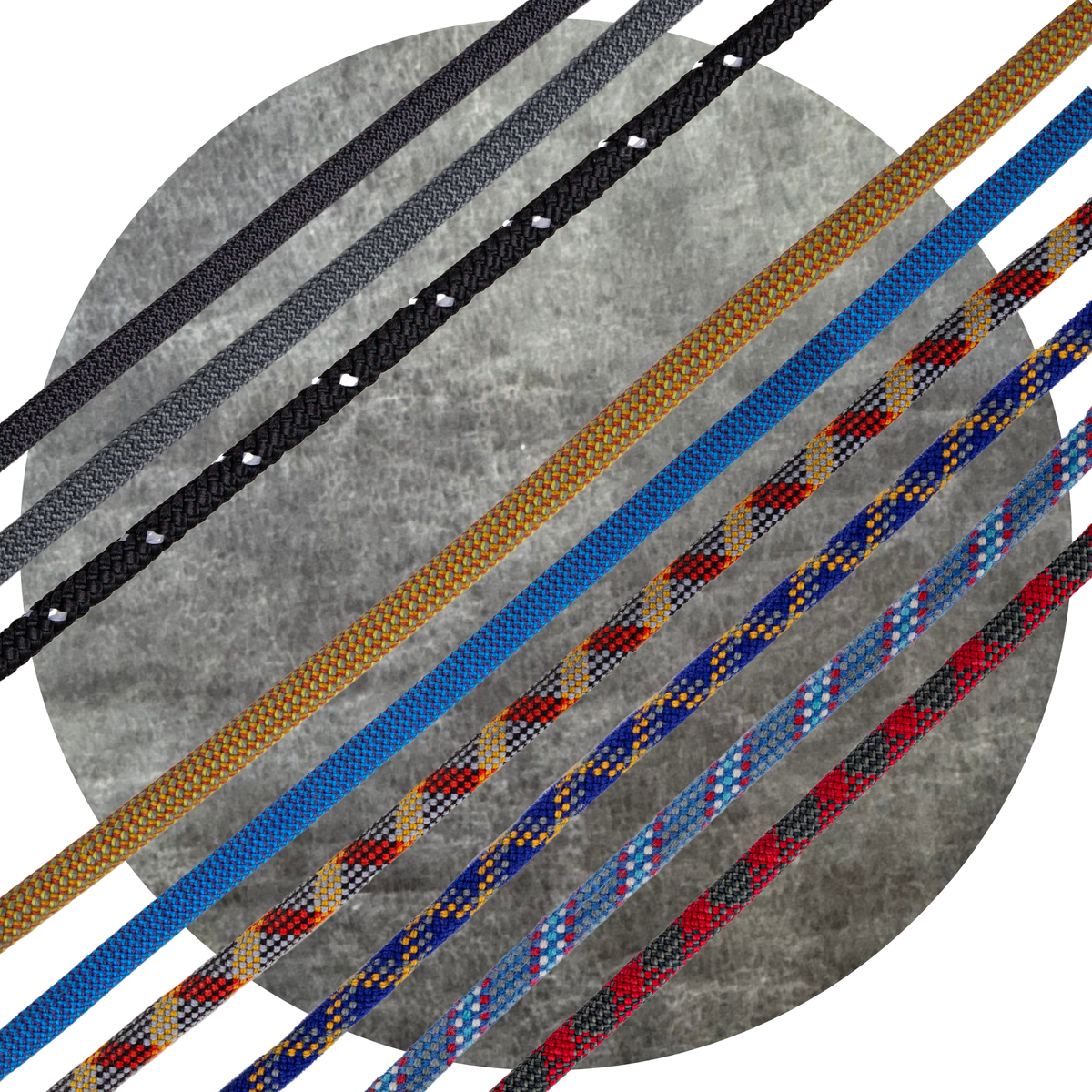 slate grey pleather fabric rope swatch
