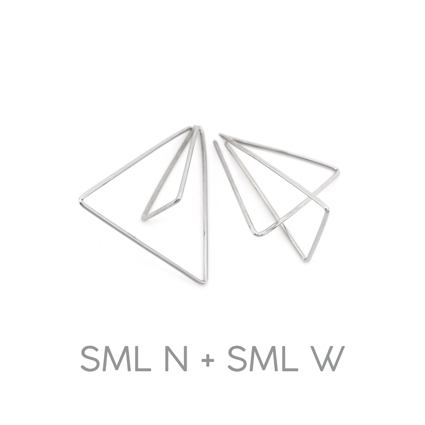 small mismatched steel earrings