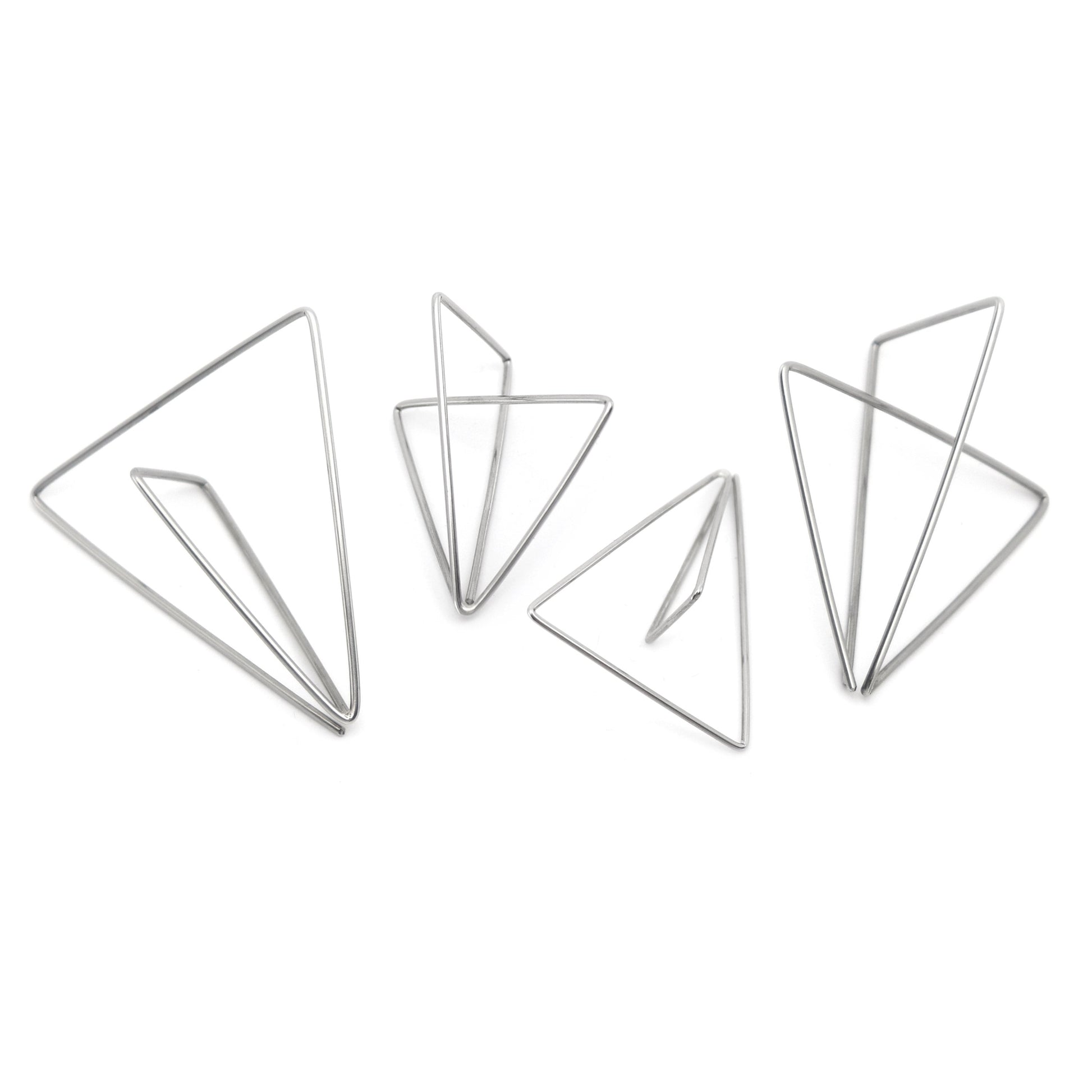 4 size and shape triangle earrings