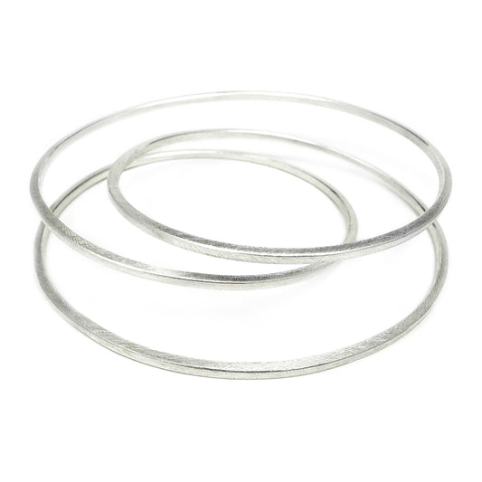 statement silver handmade bangle