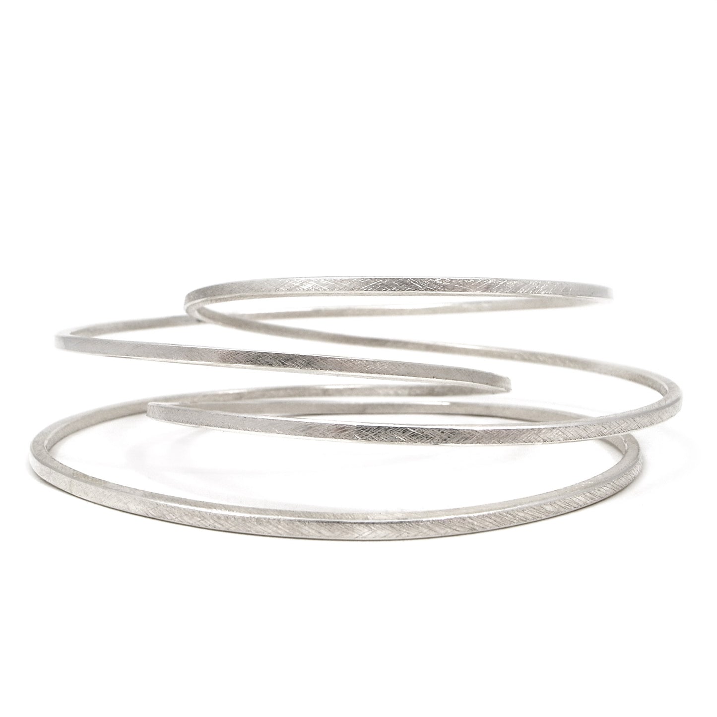 architectural silver bangle handmade